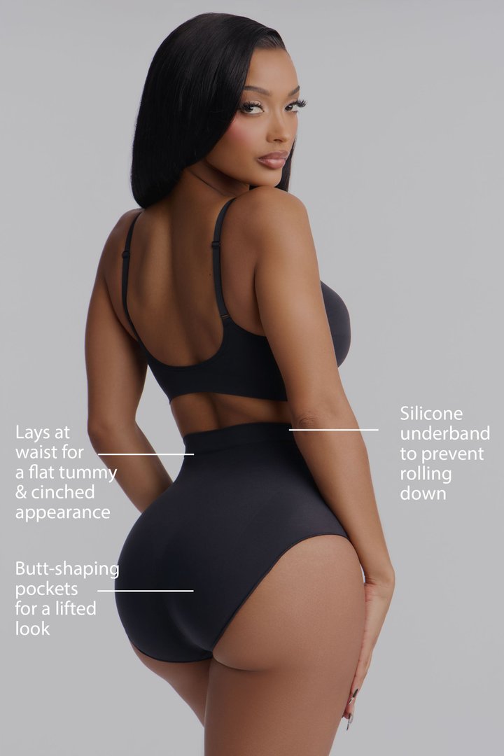 Nova Sculpt Seamless Strong Compression Mid Waist Brief - Black