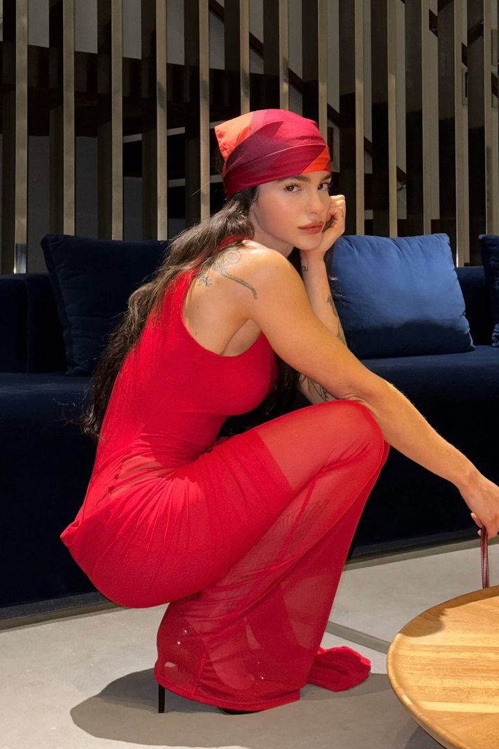 On Your Mind Mesh Maxi Dress - Red