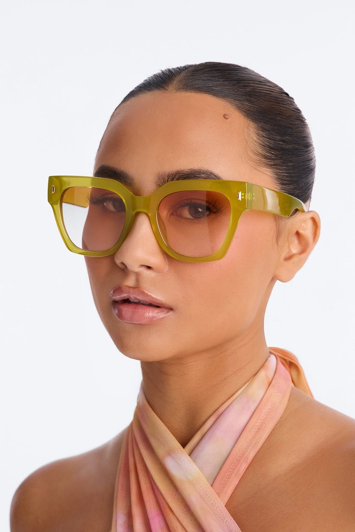 Palm Coast Wave Sunglasses - Chartreuse