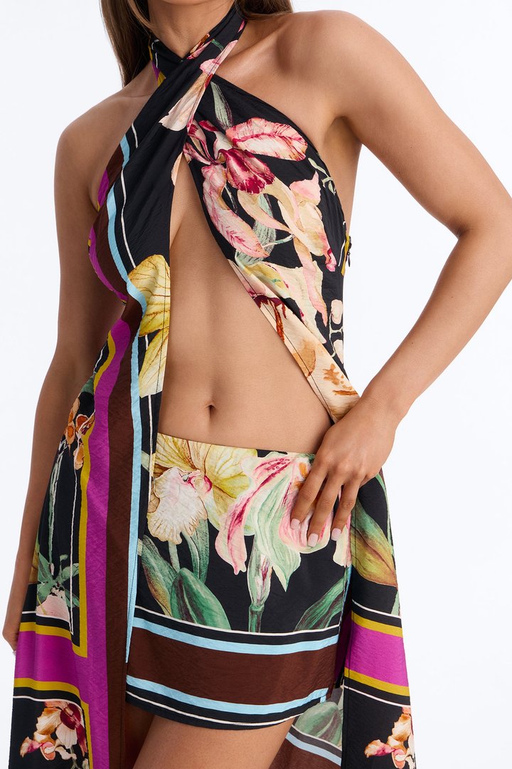 Tala Floral Maxi Dress - Black/combo