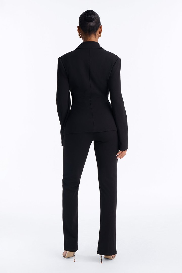 Samantha Ruched Pant Set - Black
