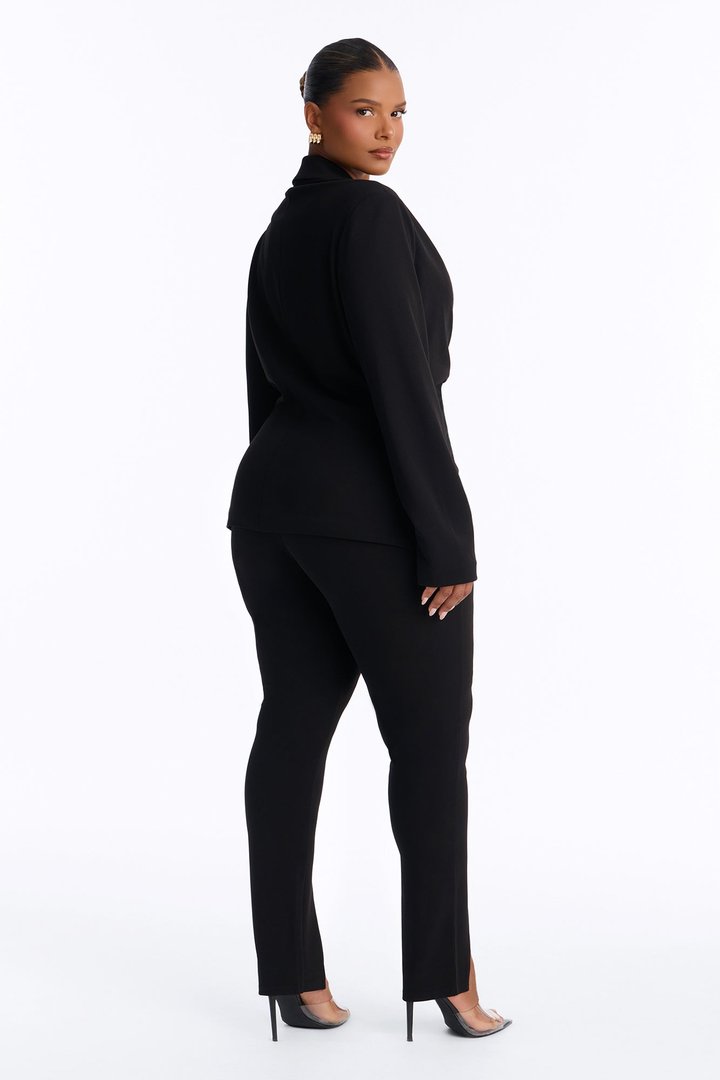 Samantha Ruched Pant Set - Black