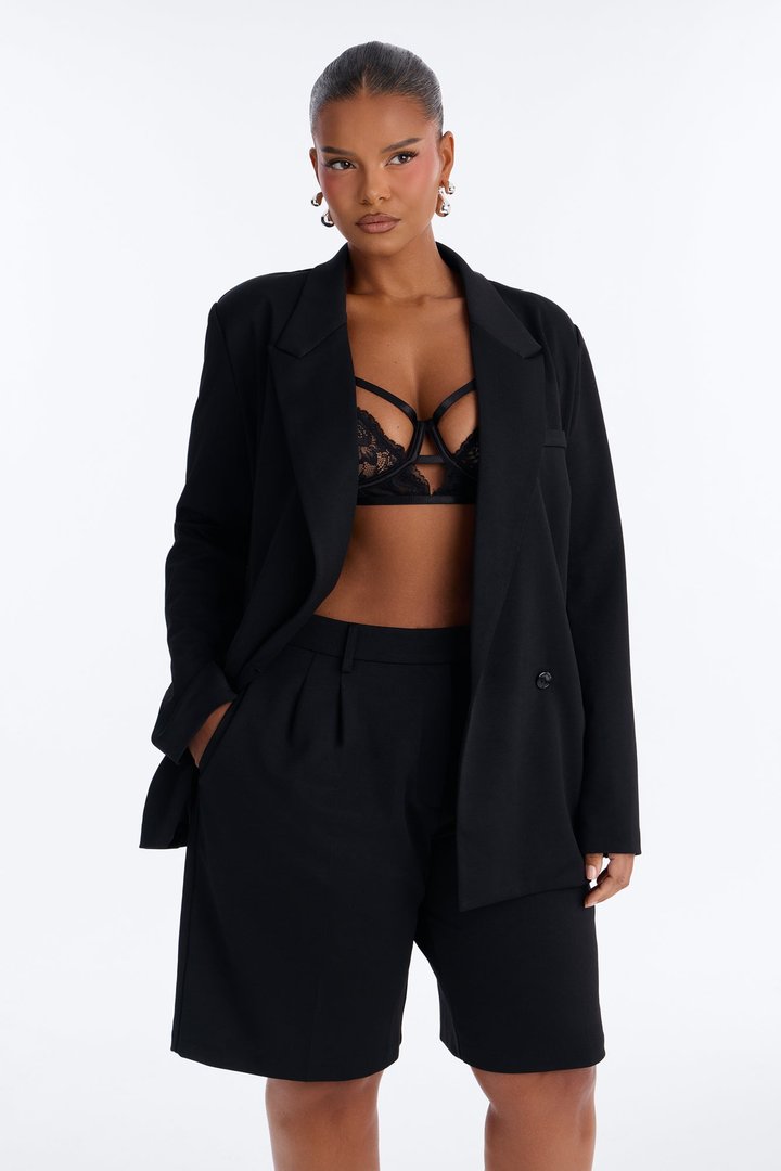 On The Go Chic Trouser Short Set - Black