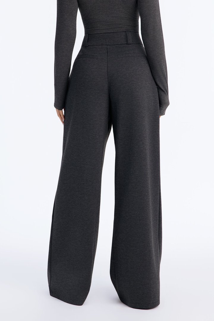 Effortless As Always Wide Leg Pant Set - Charcoal