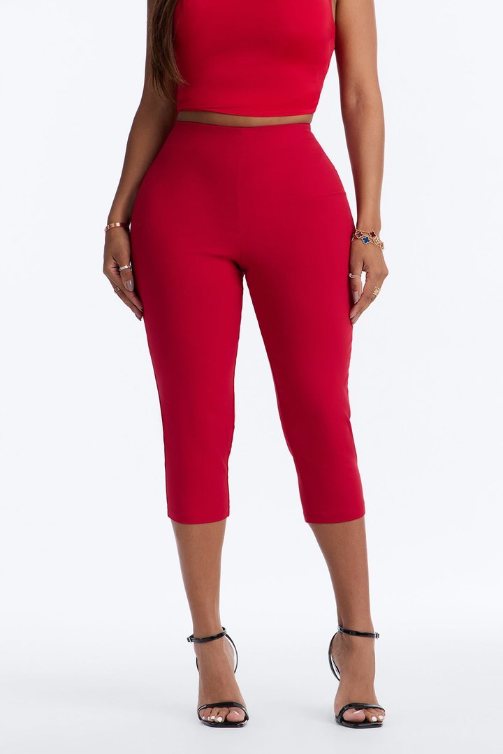 Just A Girl Capri Pant - Red