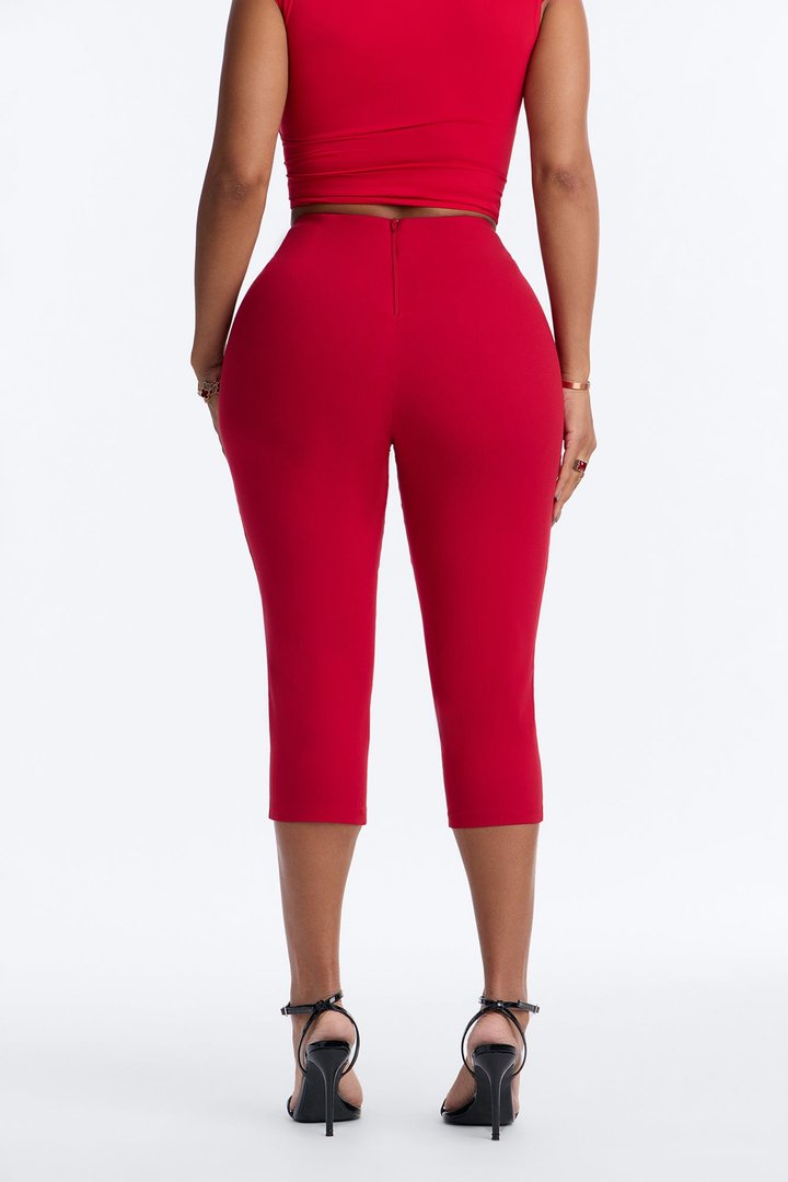 Just A Girl Capri Pant - Red