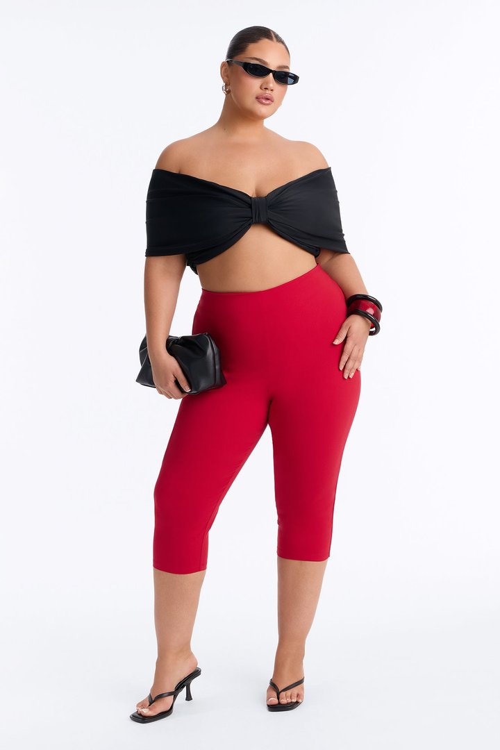 Just A Girl Capri Pant - Red