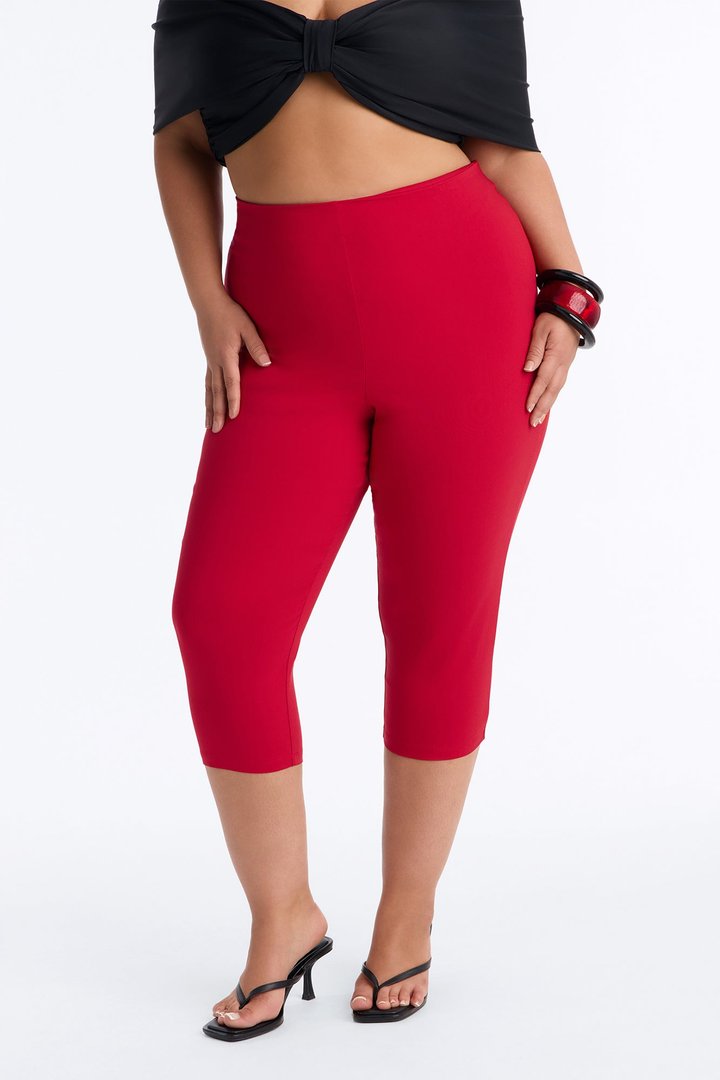 Just A Girl Capri Pant - Red