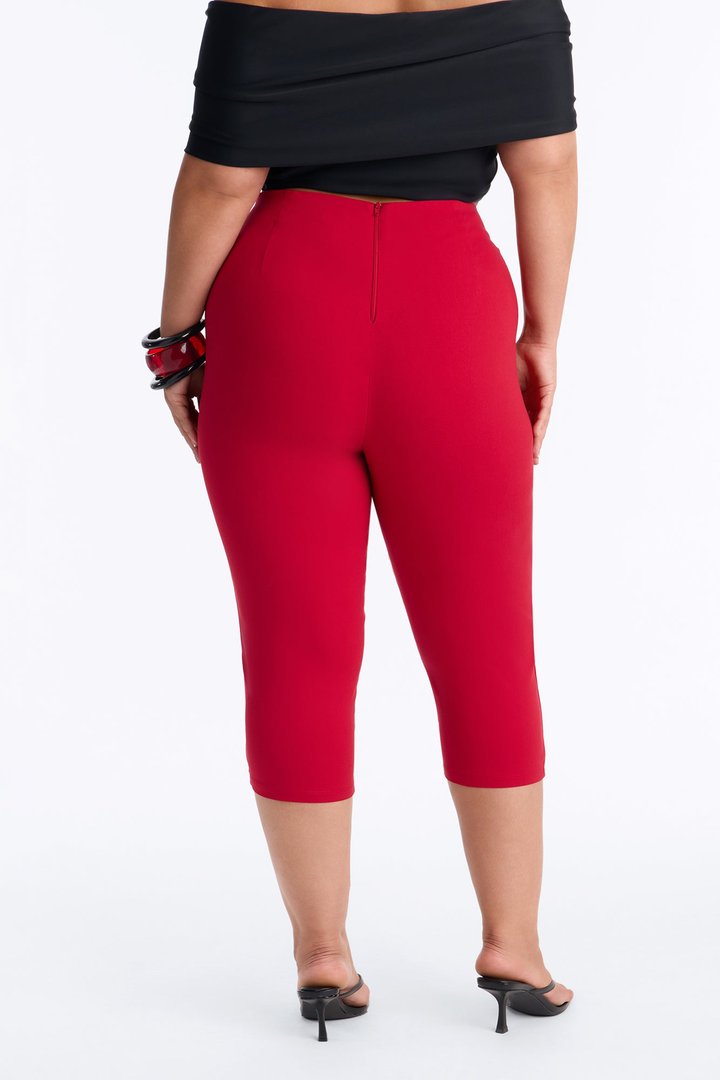 Just A Girl Capri Pant - Red