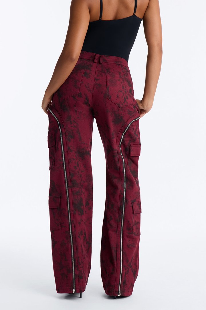 Had You Fooled Mineral Wash Pant - Burgundy