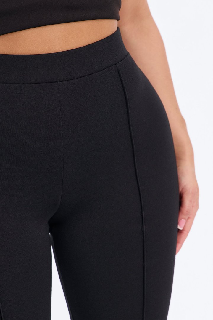 Daniella Pintuck Ponte Capri Legging - Black