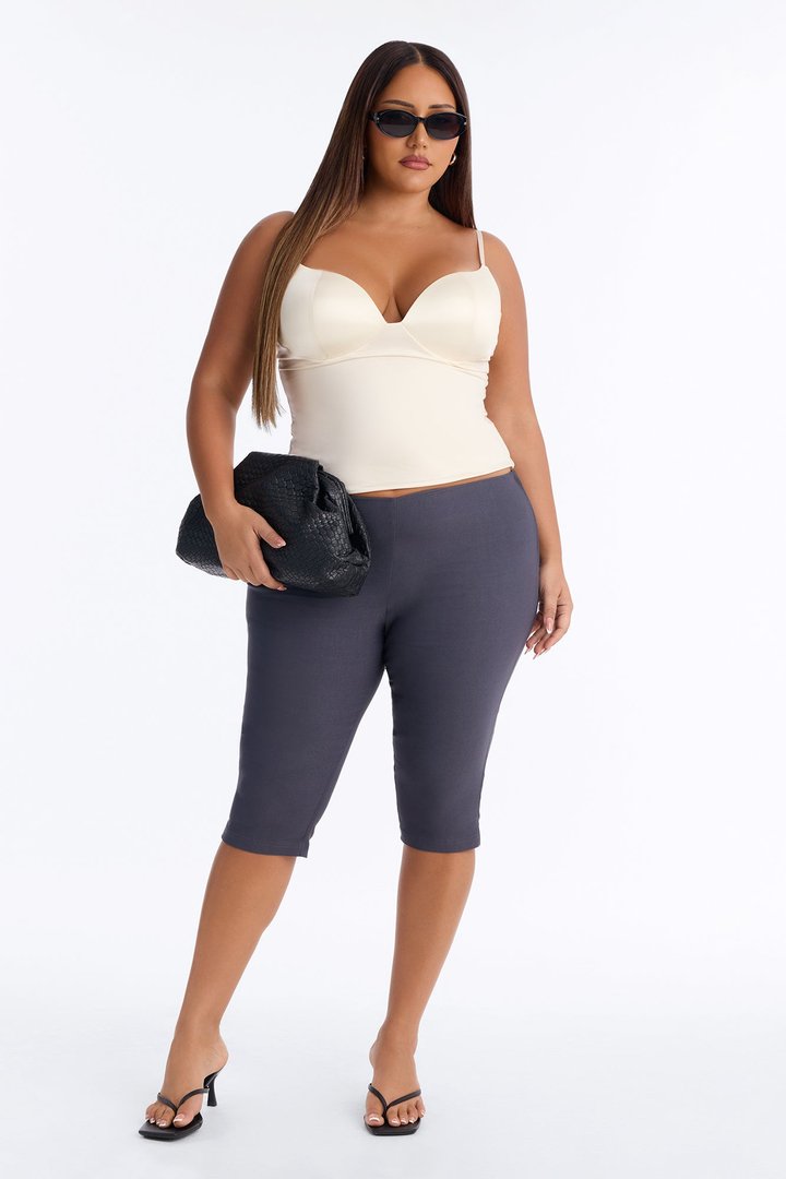 Luna Low Rise Skinny Capri Pant - Charcoal
