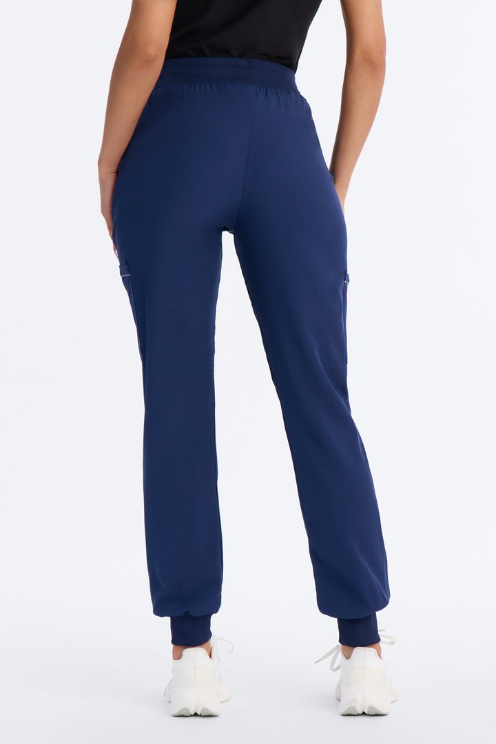 Pro Care Reflective Piping Jogger Uniform Scrub Bottoms - Navy