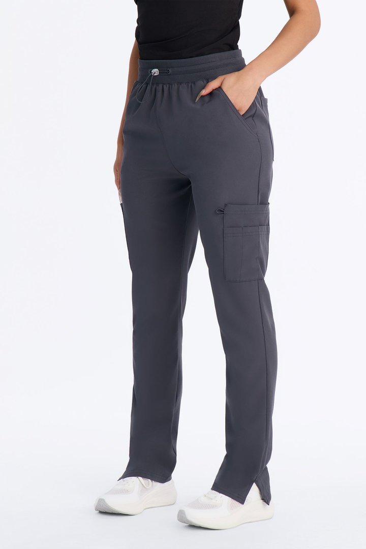 Core Practice 11 Pocket Open Leg Uniform Scrub Bottoms - Charcoal