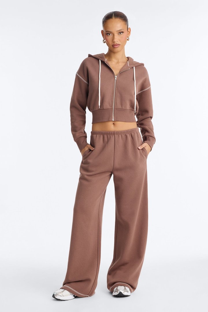 Sadie Fleece Pant Set - Mocha