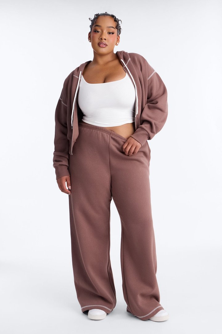 Sadie Fleece Pant Set - Mocha