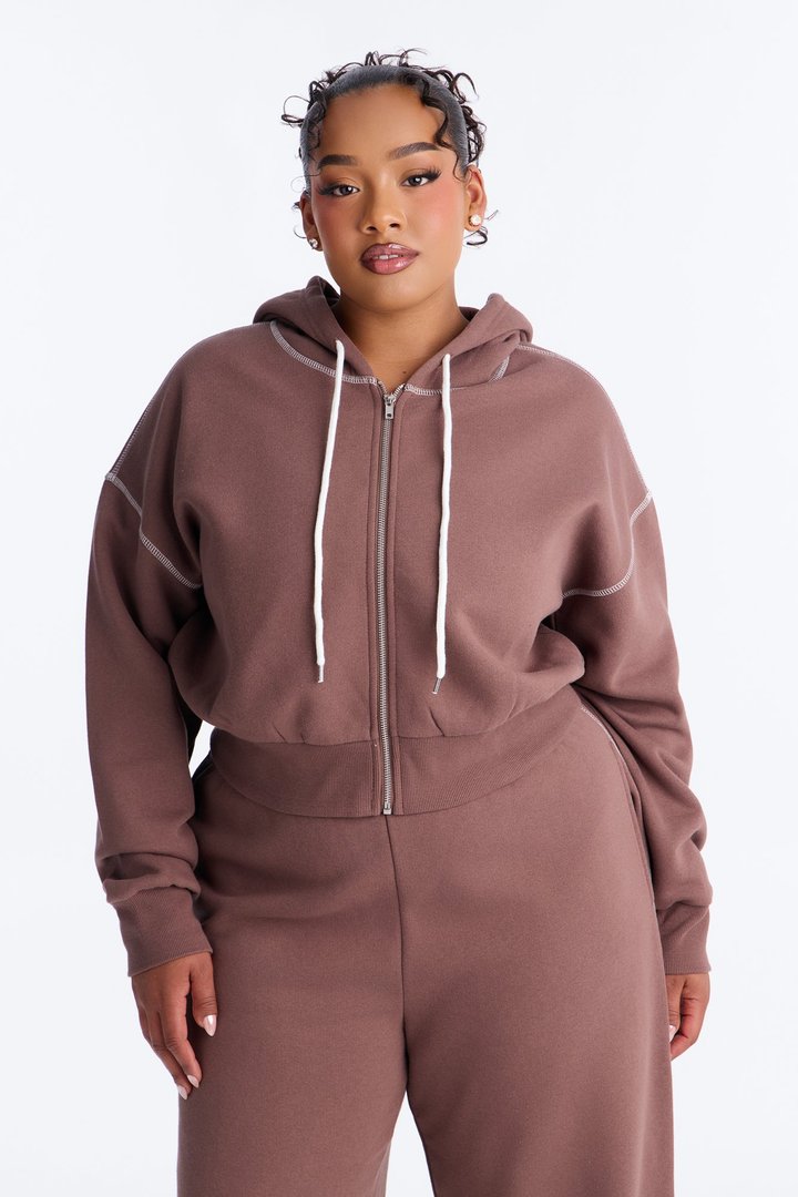 Sadie Fleece Pant Set - Mocha
