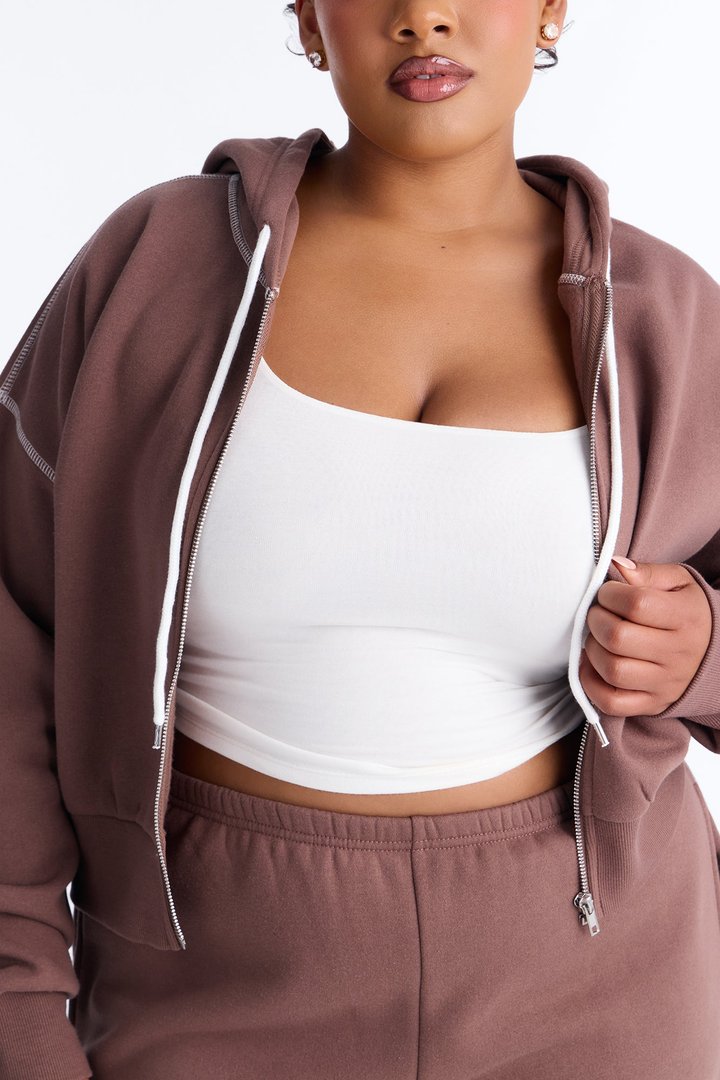 Sadie Fleece Pant Set - Mocha