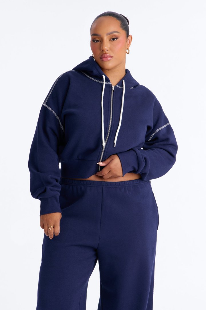 Sadie Fleece Pant Set - Navy