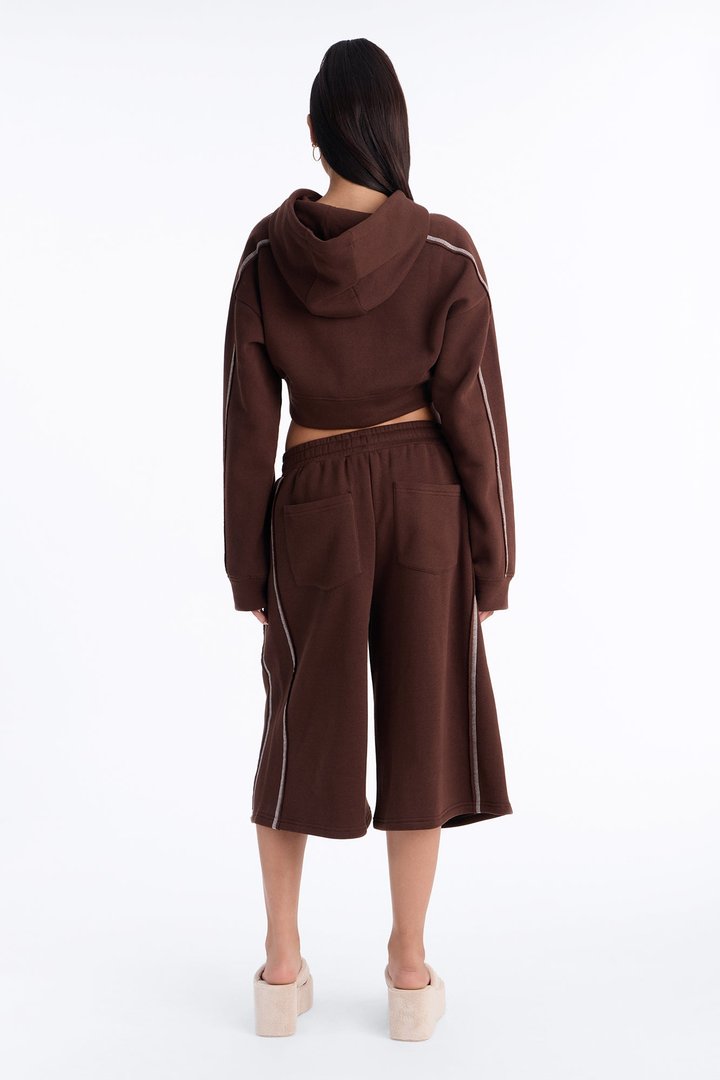 Kaia Fleece Jort Set - Chocolate
