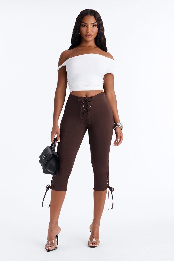 Inara Mid Rise Skinny Capri Pant - Chocolate