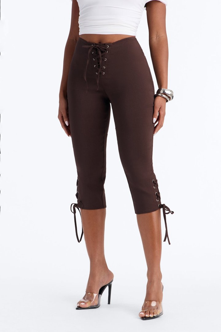 Inara Mid Rise Skinny Capri Pant - Chocolate