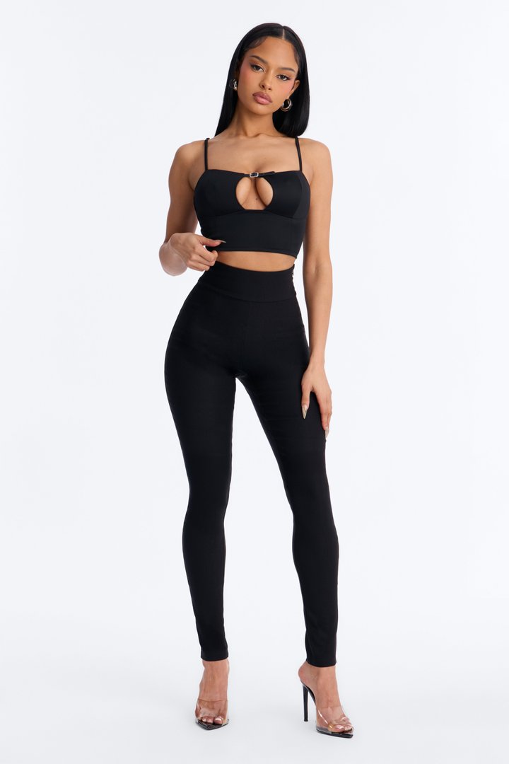 Tall Venetian High Rise Pants - Black
