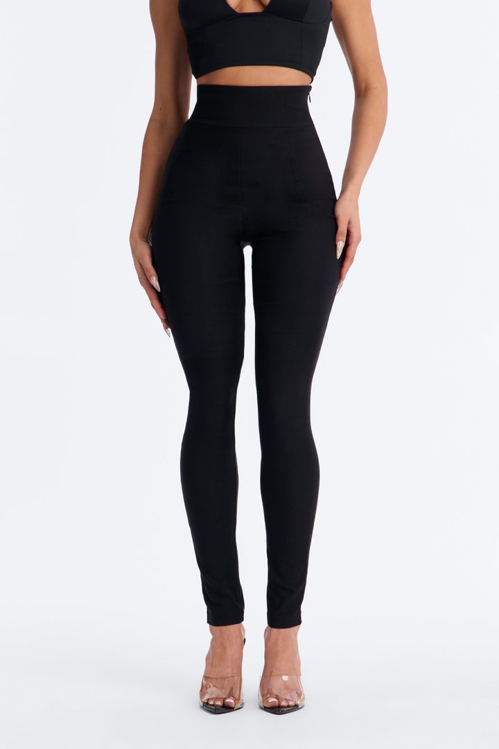 Tall Venetian High Rise Pants - Black