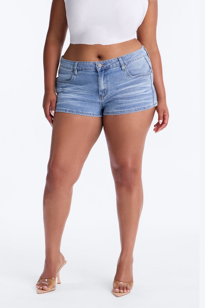 Lexi Low Rise Denim Shorts - Medium Wash
