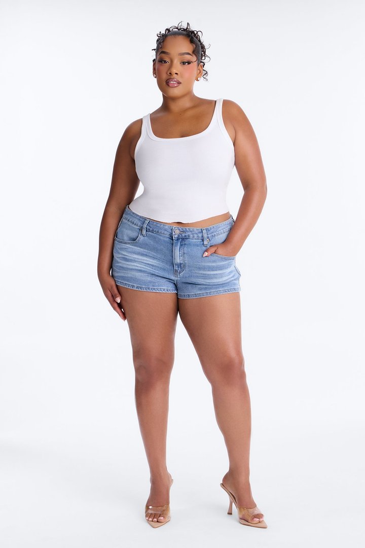 Lexi Low Rise Denim Shorts - Medium Wash
