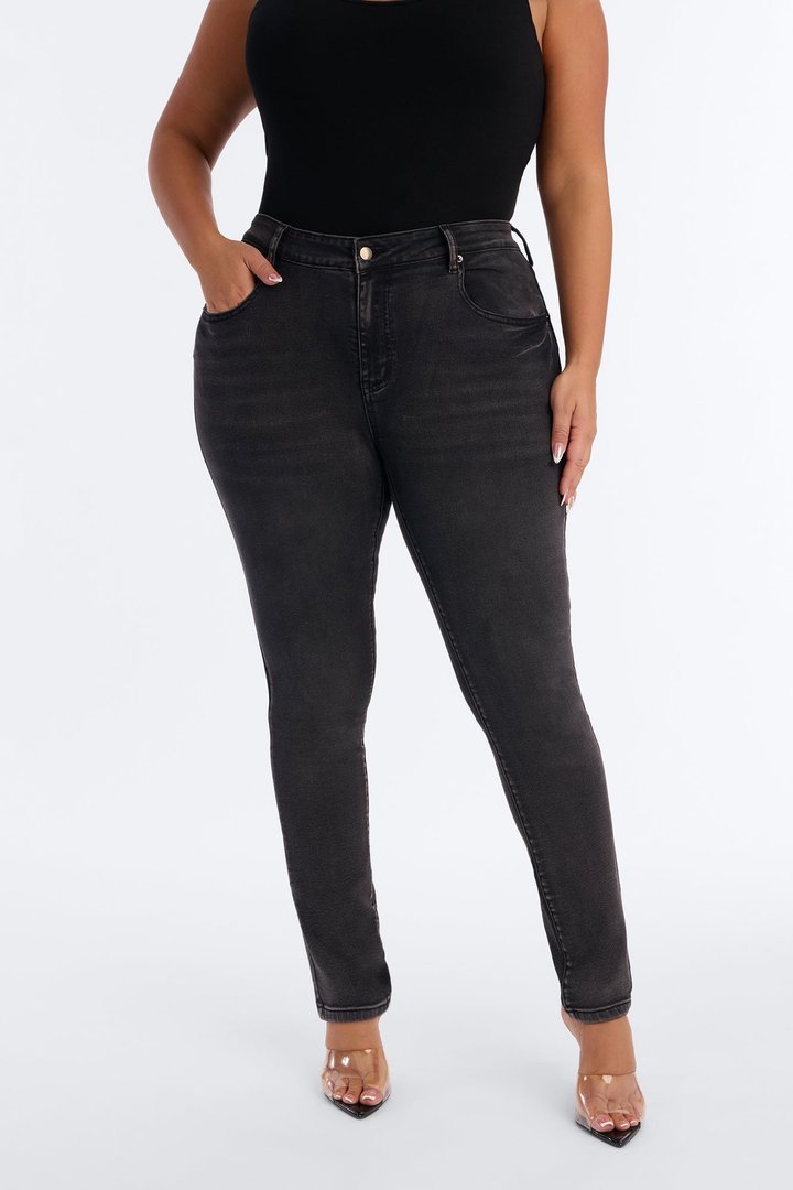 Tall She's An Icon Curvy Stretch Skinny Jeans - Black Wash