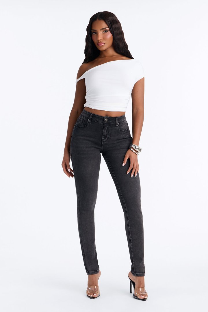 Tall She's An Icon Curvy Stretch Skinny Jeans - Black Wash