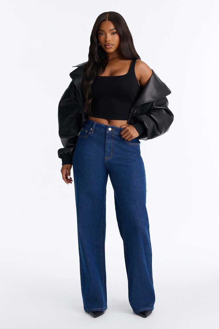 Next Chapter Baggy Wide Leg Jeans - Dark Denim
