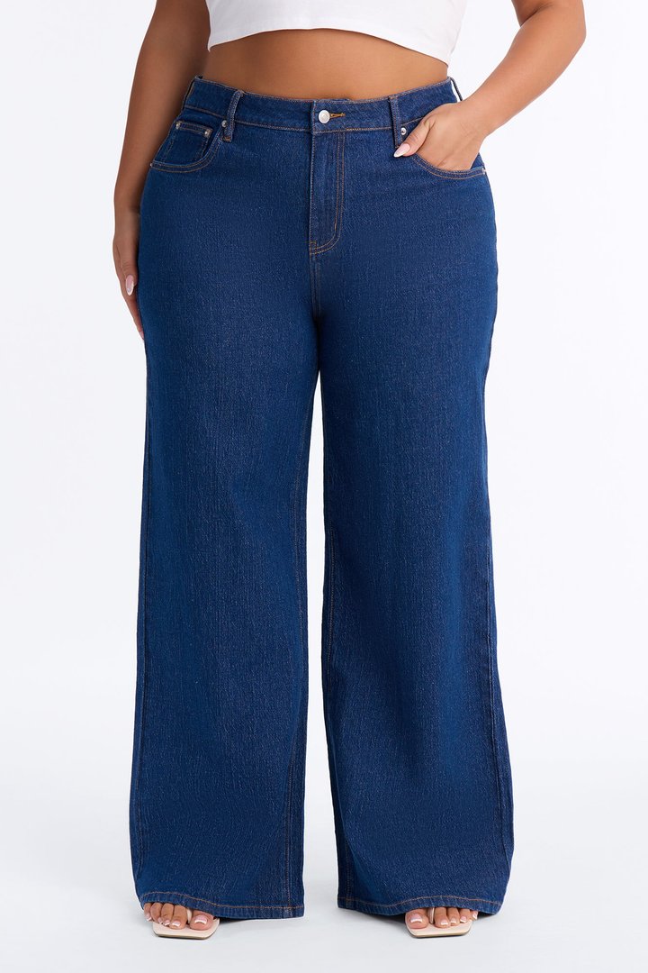 Next Chapter Baggy Wide Leg Jeans - Dark Denim
