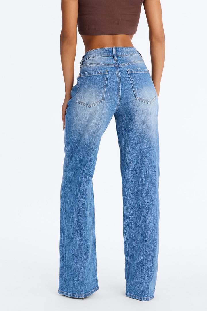 Next Chapter Baggy Wide Leg Jeans - Medium Wash
