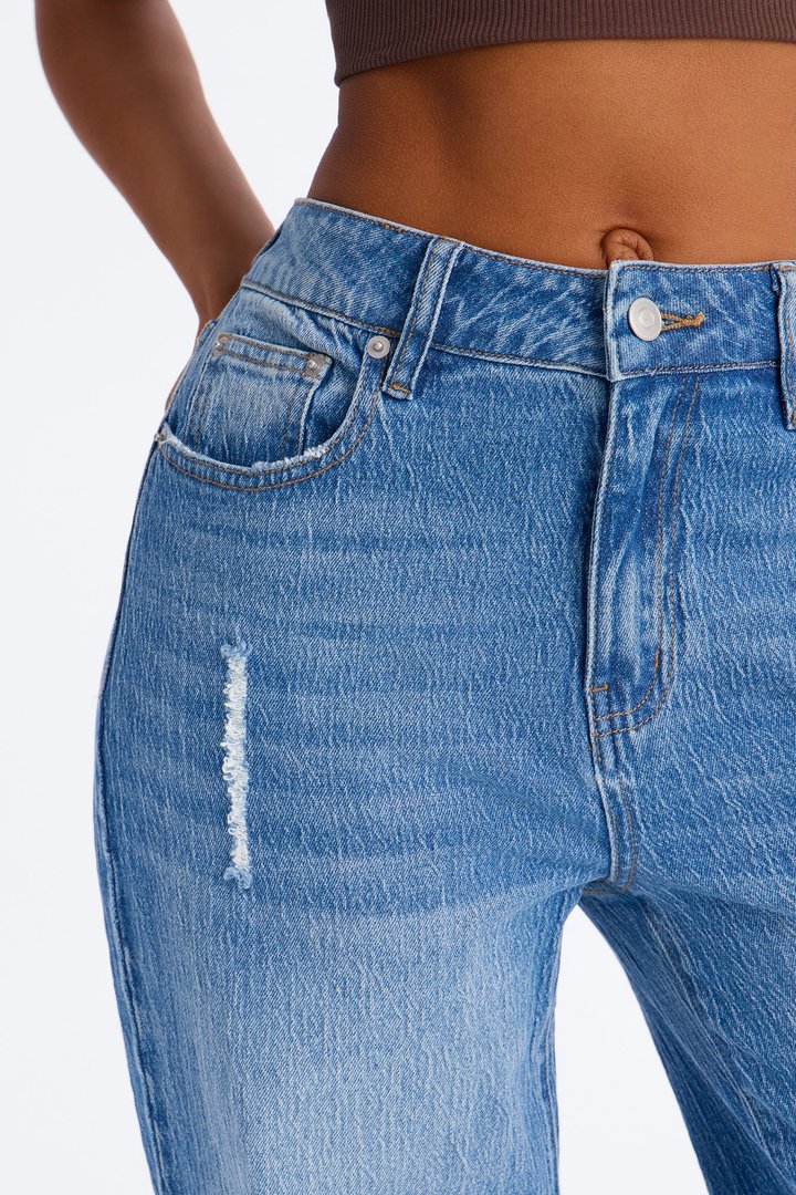 Next Chapter Baggy Wide Leg Jeans - Medium Wash
