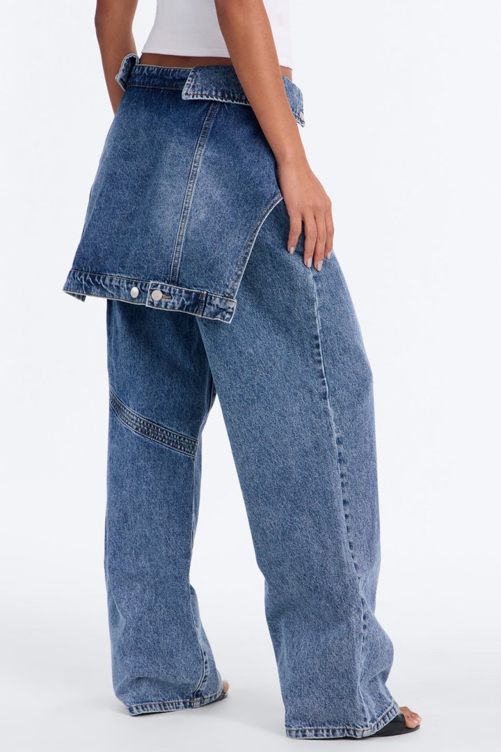Special Agent Reconstructed Skirt Straight Leg Jeans - Dark Wash