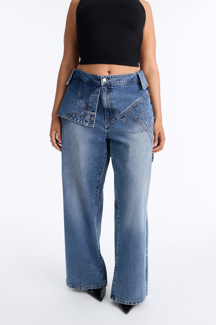 Special Agent Reconstructed Skirt Straight Leg Jeans - Dark Wash