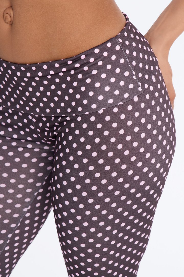 Sweet Spot Low Rise Foldover Capri Leggings - Brown Combo