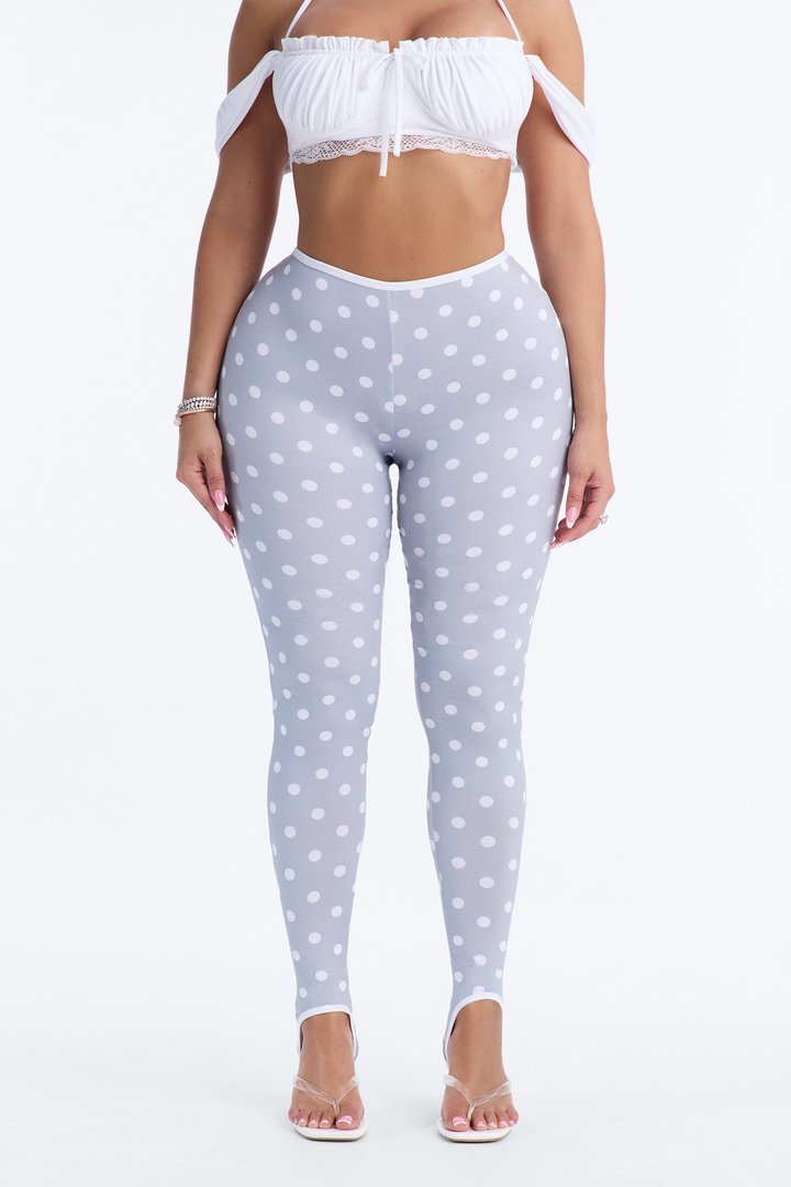 Selena Stirrup High Rise Printed Leggings - Grey/combo