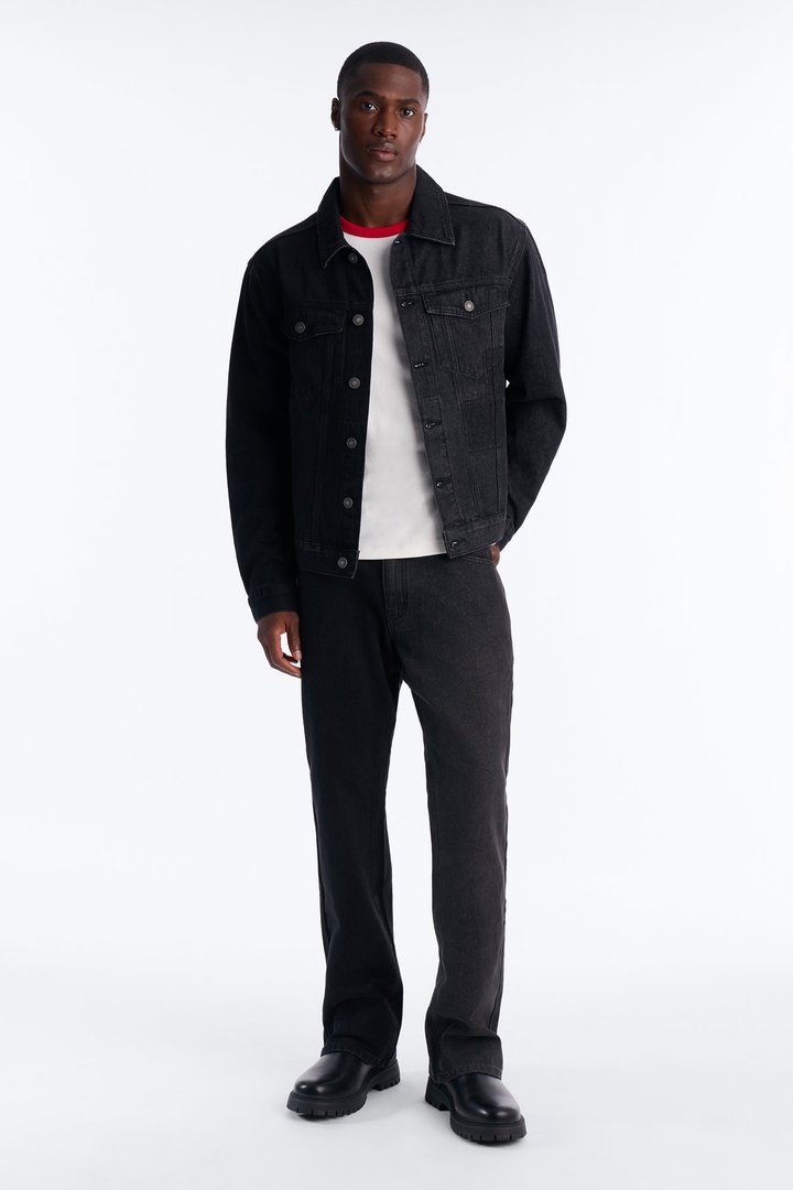 Shadow Shaded Denim Trucker Jacket - Black Wash
