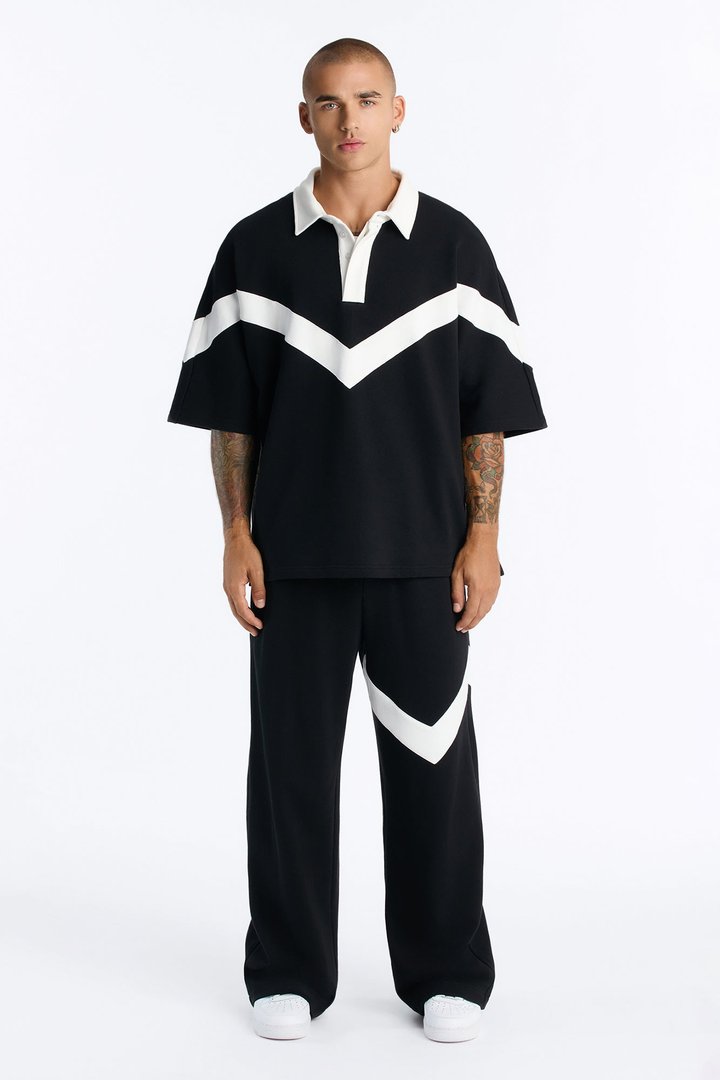 Soft Mode French Terry Relaxed Polo - Black/combo