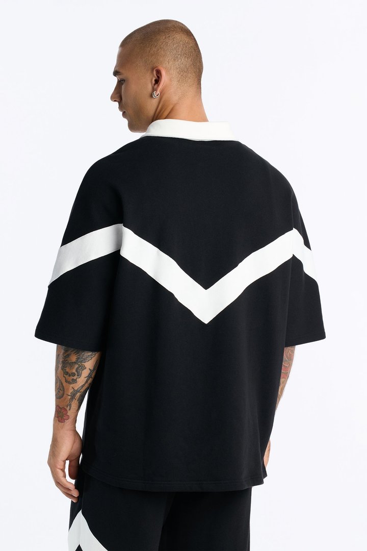 Soft Mode French Terry Relaxed Polo - Black/combo