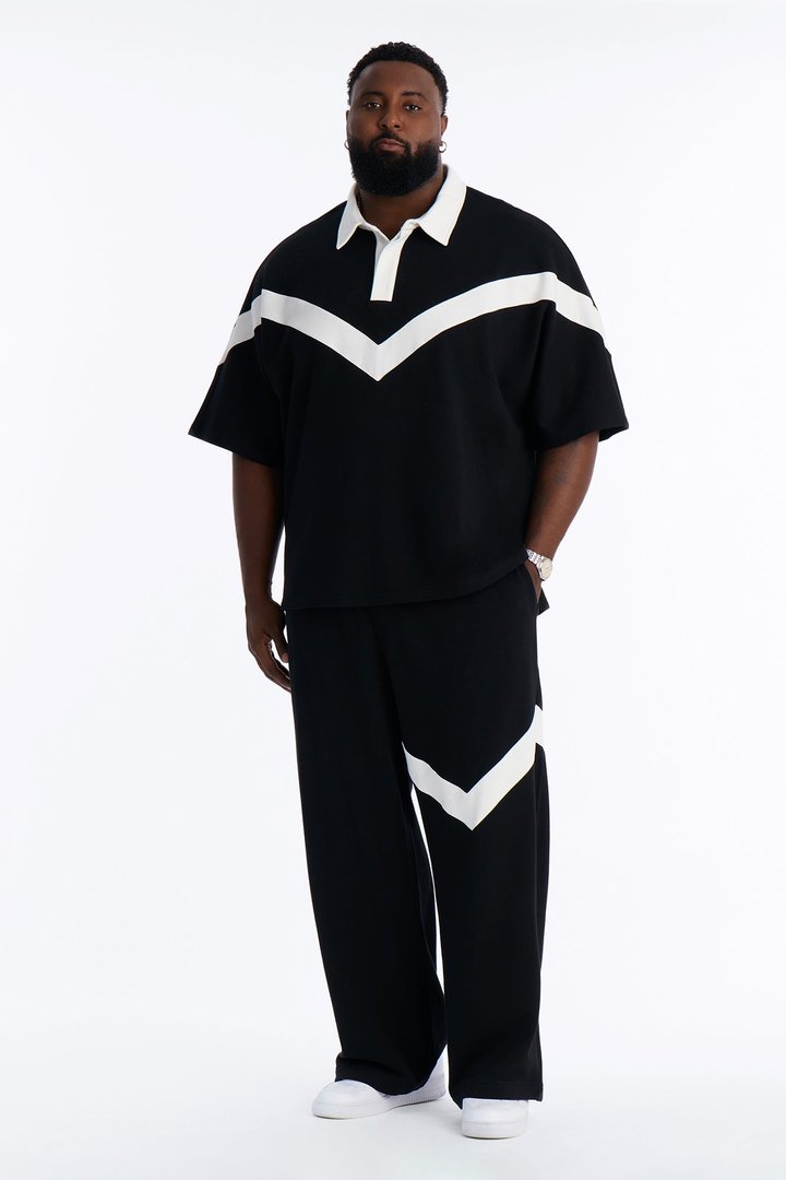 Soft Mode French Terry Relaxed Polo - Black/combo