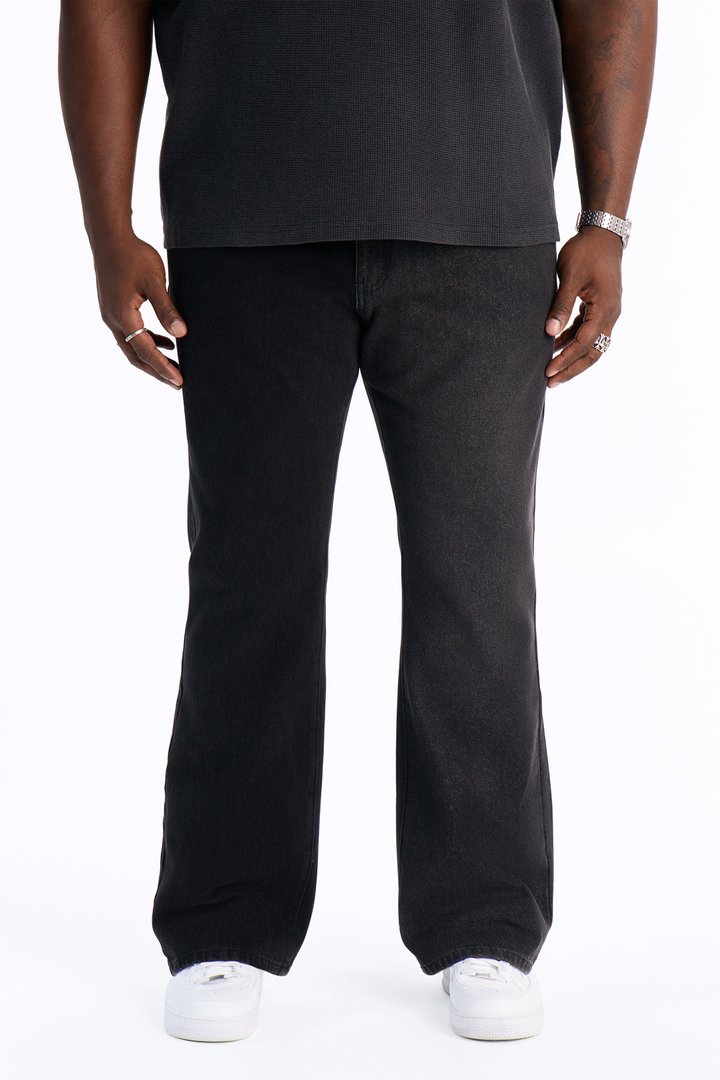 Straight Flare Shadow Shaded Jean - Black Wash