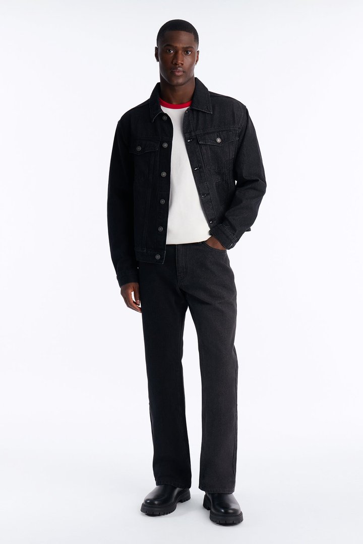 Straight Flare Shadow Shaded Jean - Black Wash