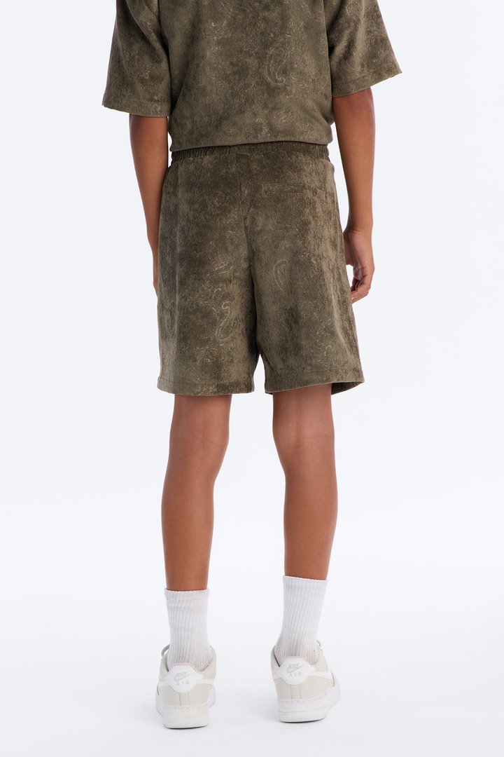 Mini Relaxed Field Of Paisley Short - Olive