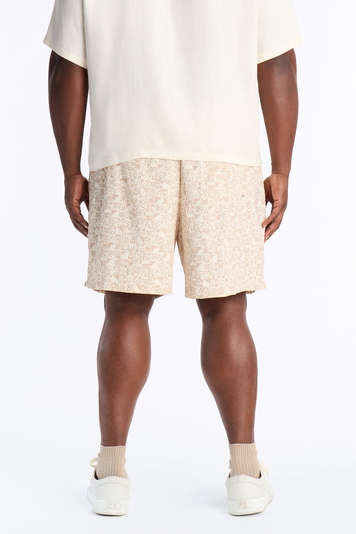 Capri Checkered Swim Trunk 7″ - Taupe