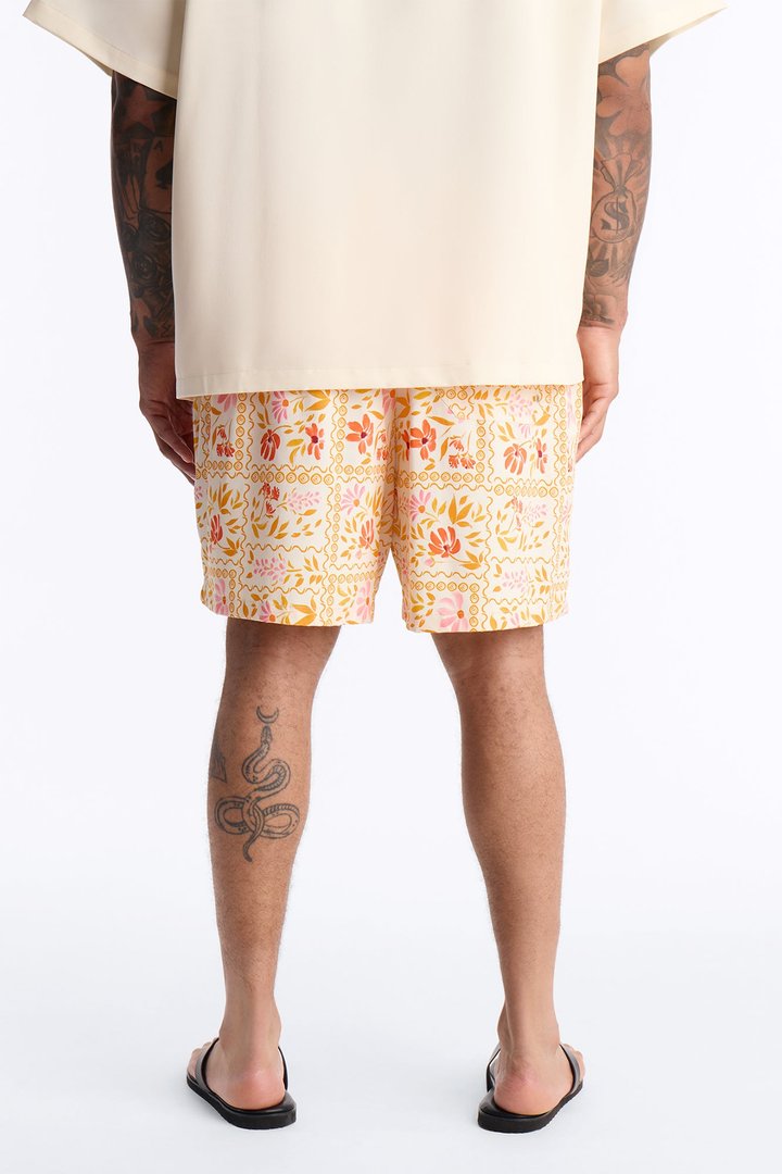Gardenia Swim Trunk 7″ - Orange/combo