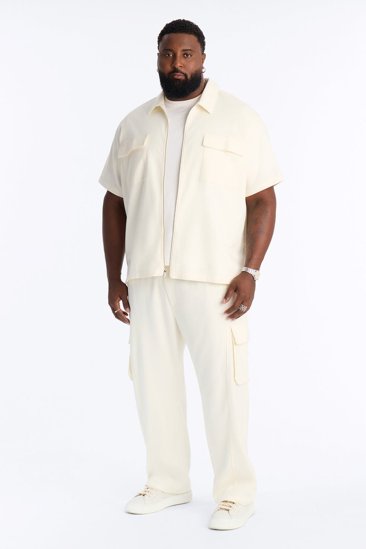 Moderne Cargo Full Zip Shirt - Cream